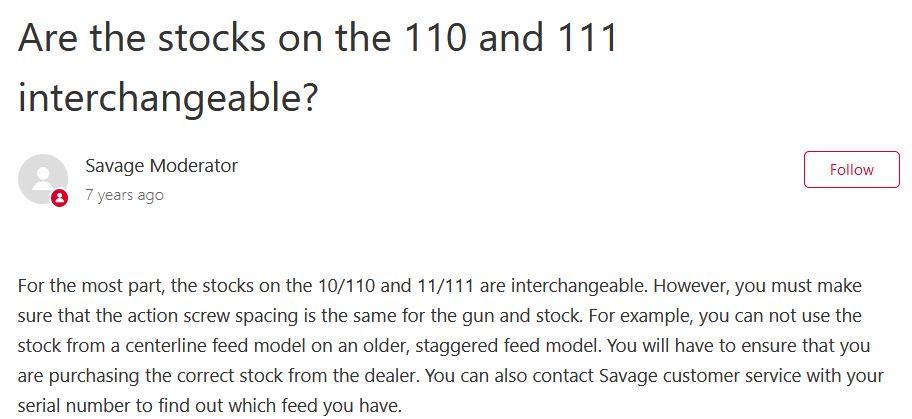 Are Savage 110 and 111 stock interchangeable..JPG